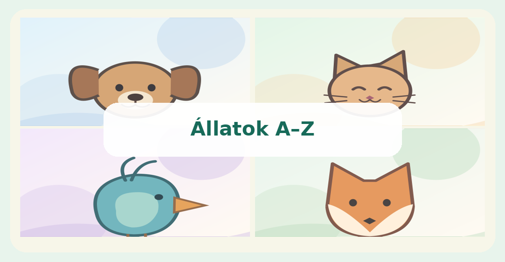 Állatok betűrendben – állatos kategóriakép